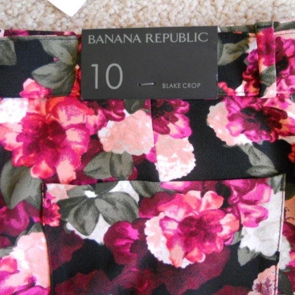 Banana Republic Blake Crop Floral Pants size 12P - Picture 6 of 6